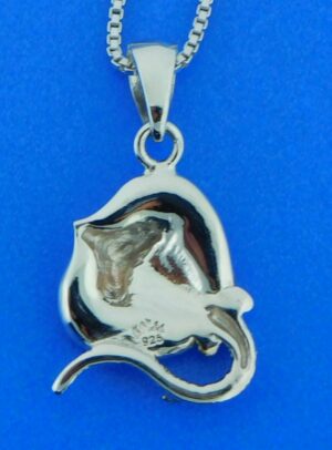 sterling silver cownose stingray opal pendant