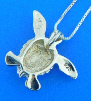 sterling silver & opal sea turtle pendant