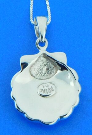 sterling silver and opal scallop shell pendant