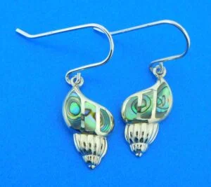 sterling silver conch dangle earrings