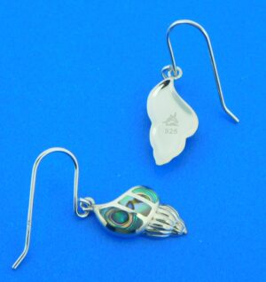 sterling silver conch dangle earrings