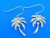 sterling silver palm tree dangle earrings