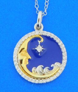 sterling silver moon pendant