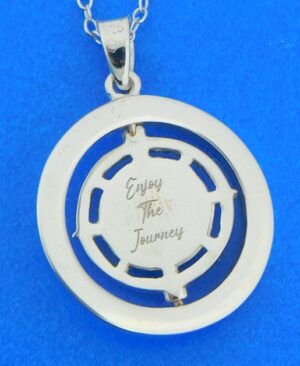 Compass Rose Pendant, Sterling Silver 2-Tone 2 sterling silver 2-tone compass rose pendant