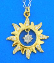 gold plated sterling silver sun pendant