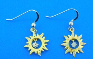 sterling silver sun dangle earrings