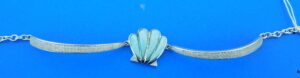 sterling silver sunrise scallop shell larimar bracelet