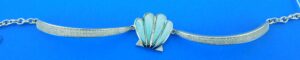 sterling silver sunrise scallop shell larimar bracelet