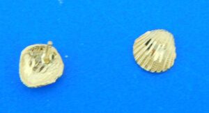 Shell Post Earring, 14K 2 14k yellow gold shell post earrings