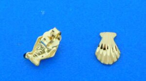 Scallop Shell Mini Post Earrings, 14K Yellow Gold 2 14k scallop shell post earrings