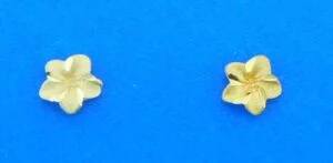Plumeria Post Earrings, 14K 1 Plumeria Post Earrings, 14K