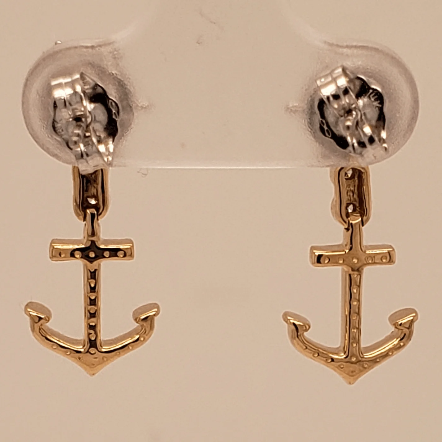 ship wheel anchor 14k post earrings