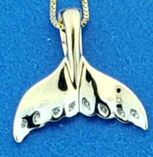 denny wong whale fluke pendant 14k