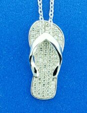 sterling silver flip flop cz pendant