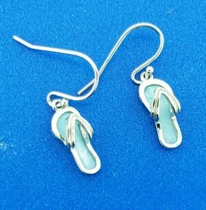 sterling silver flip flop larimar earrings