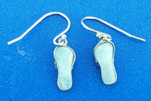 sterling silver flip flop larimar earrings