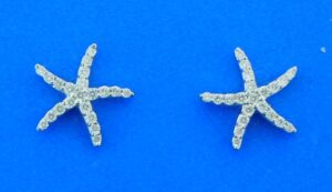 Starfish Diamond Post Earrings, 14K White Gold