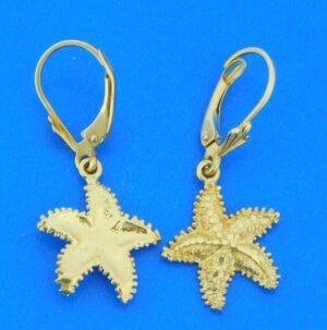 14k starfish dangle earrings