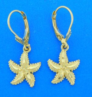 14k starfish dangle earrings