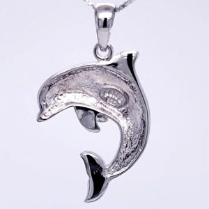 sterling silver dolphin opal pendant