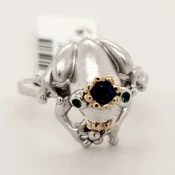 Steven Douglas Prince Frog Ring, Sterling Silver/14K