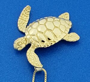 14k steven douglas sea turtle pendant