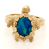 14k steven douglas sea turtle opal ring