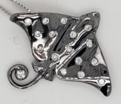 Steven Douglas Eagle Ray Pendant, 14k & Diamonds