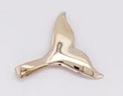 Whale Tail Pendant, 14k