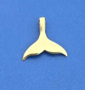 Whale Tail Pendant, 14k