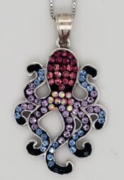 sterling silver octopus pendant