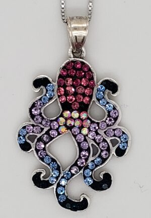 sterling silver octopus pendant