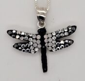 sterling silver and crystal dragonfly pendant