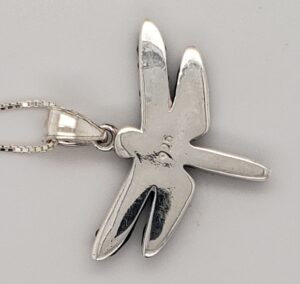 sterling silver and crystal dragonfly pendant