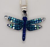 sterling silver and crystal dragonfly pendant