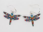 sterling silver and crystal dragonfly earrings