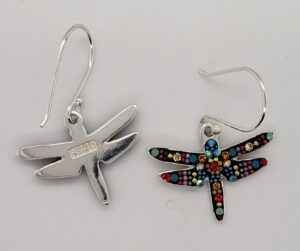 sterling silver and crystal dragonfly earrings