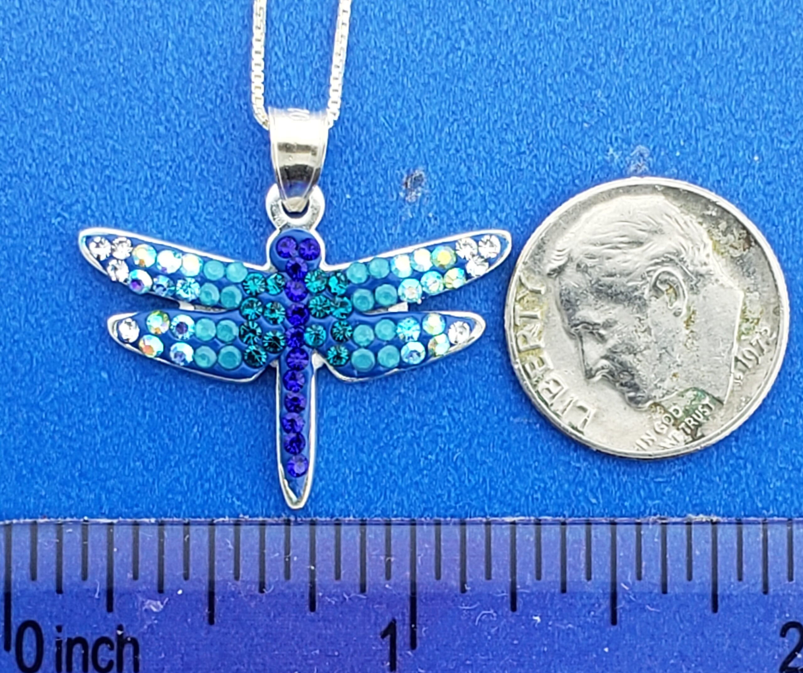Mosaico Dragonfly Pendant, Sterling Silver 2 Mosaico Dragonfly Pendant, Sterling Silver - Image 2