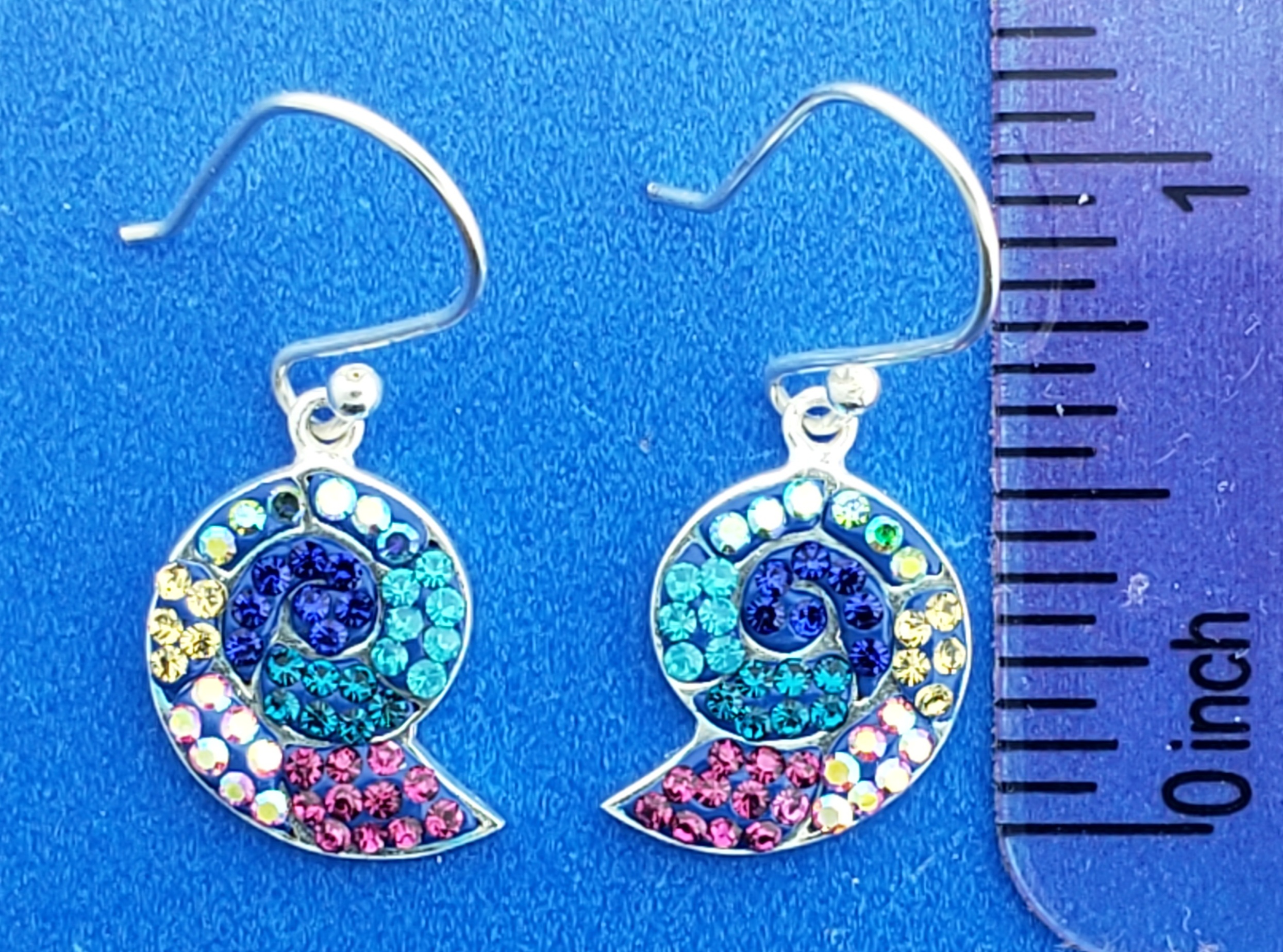 Mosacio Nautilus Shell Earrings, Sterling Silver 5 Mosacio Nautilus Shell Earrings, Sterling Silver - Image 5