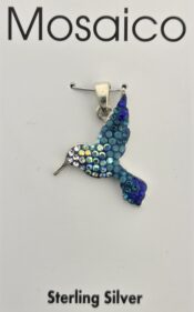 Mosaico Hummingbird Pendant, Sterling Silver