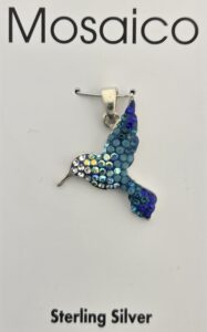 Mosaico Hummingbird Pendant, Sterling Silver