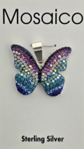 Mosaico Butterfly Pendant, Sterling Silver