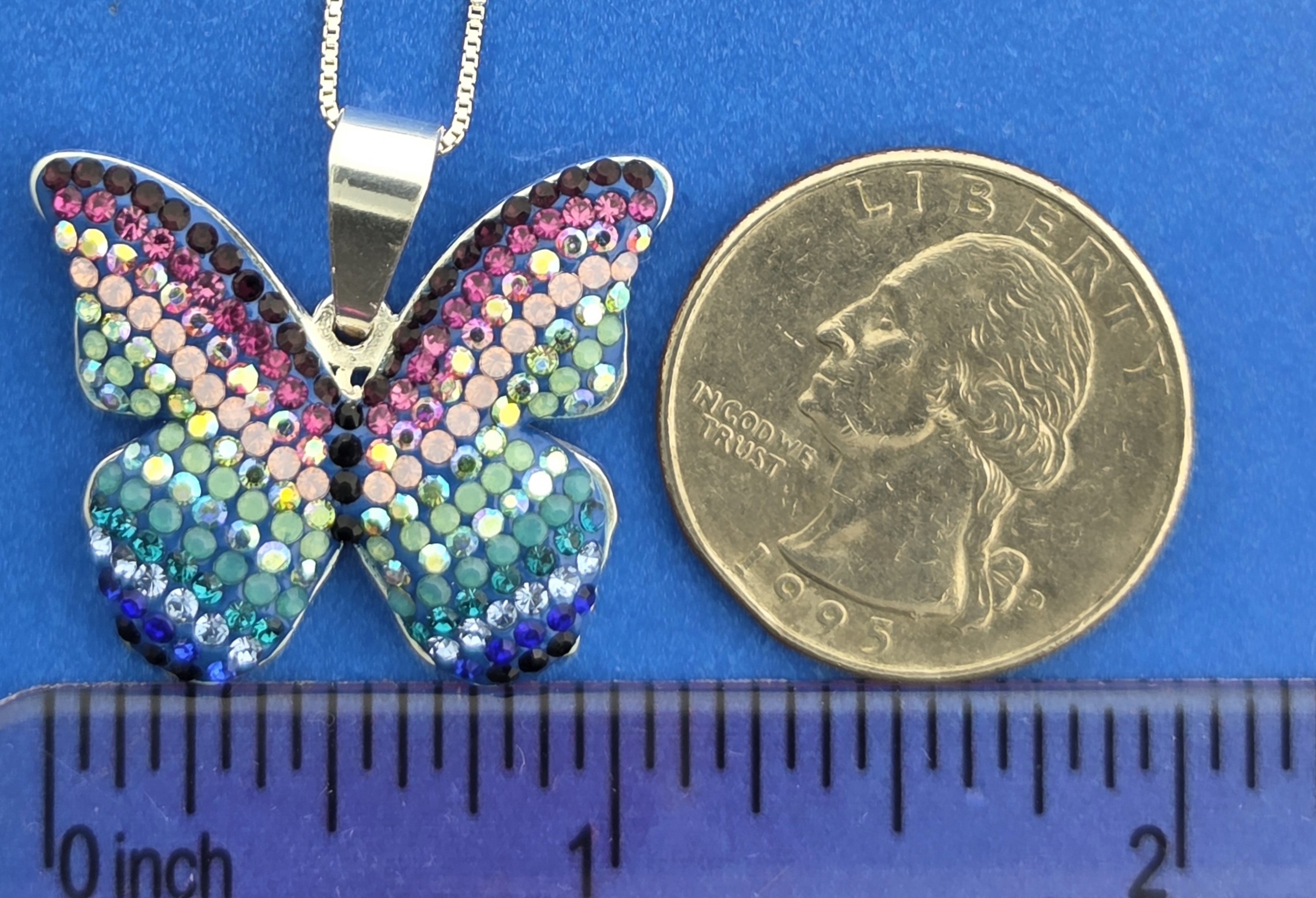 Mosaico Butterfly Pendant, Sterling Silver 5 Mosaico Butterfly Pendant, Sterling Silver - Image 5