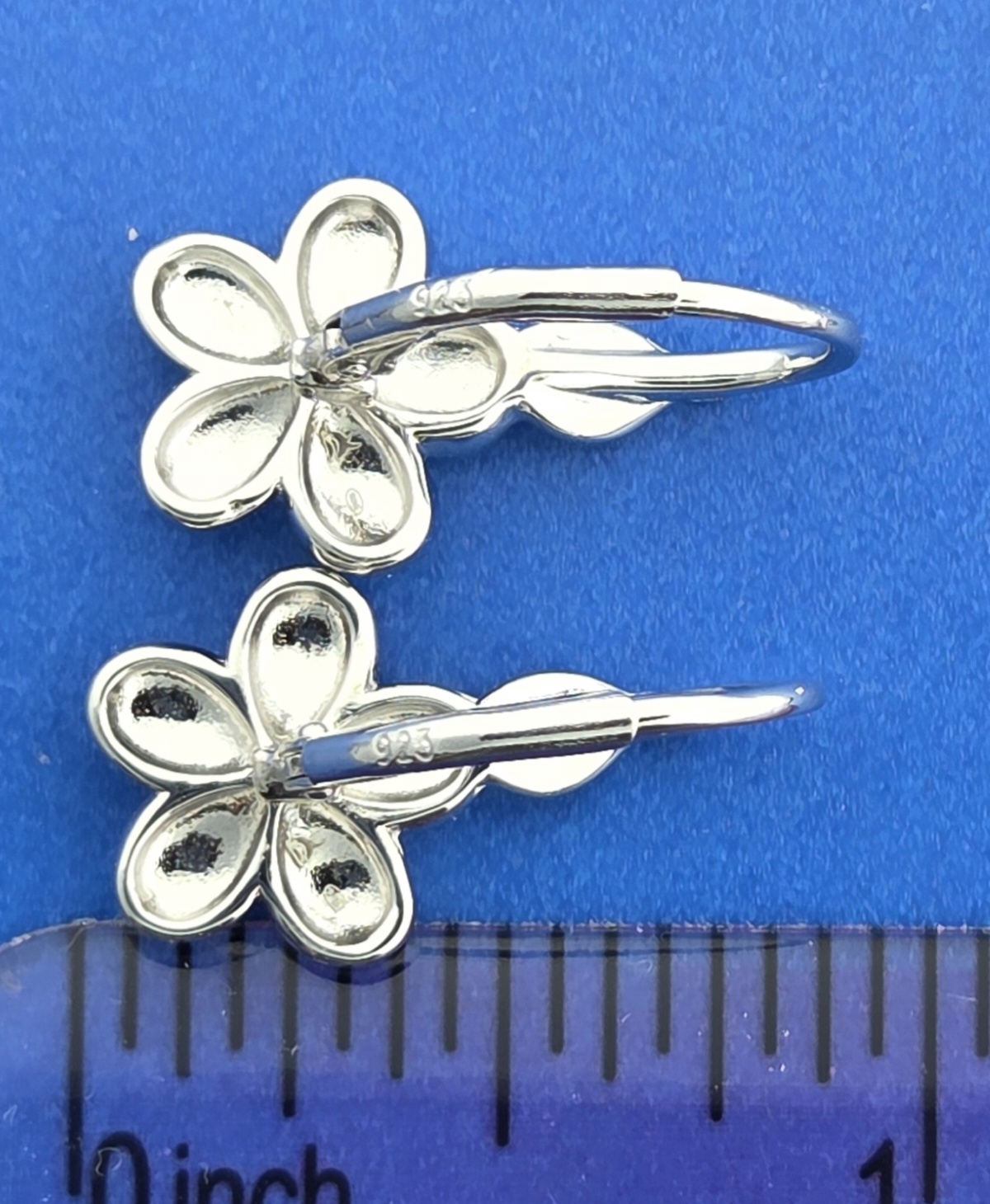 Alamea Plumeria Lever Back Earrings, Sterling Silver 9 Alamea Plumeria Lever Back Earrings, Sterling Silver - Image 9