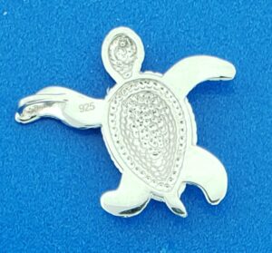 sterling silver sea turtle crystal pendant