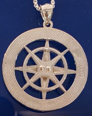 sterling silver compass rose pendant