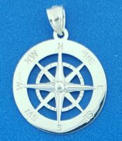 sterling silver compass rose pendant