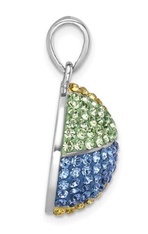 sterling silver & crystal beach ball pendant