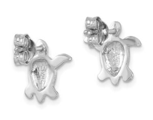 sterling silver sea turtle crystal earrings