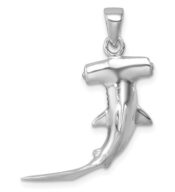 sterling silver hammerhead 3d shark pendant